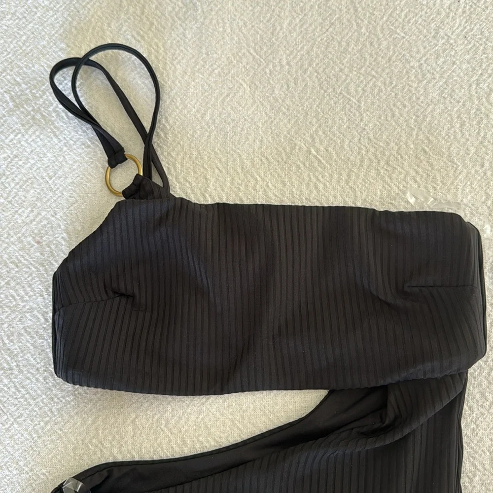 Vitamin A Cosmo Cutout One-Shoulder Rib One-Piece Swimsuit, Large, $170